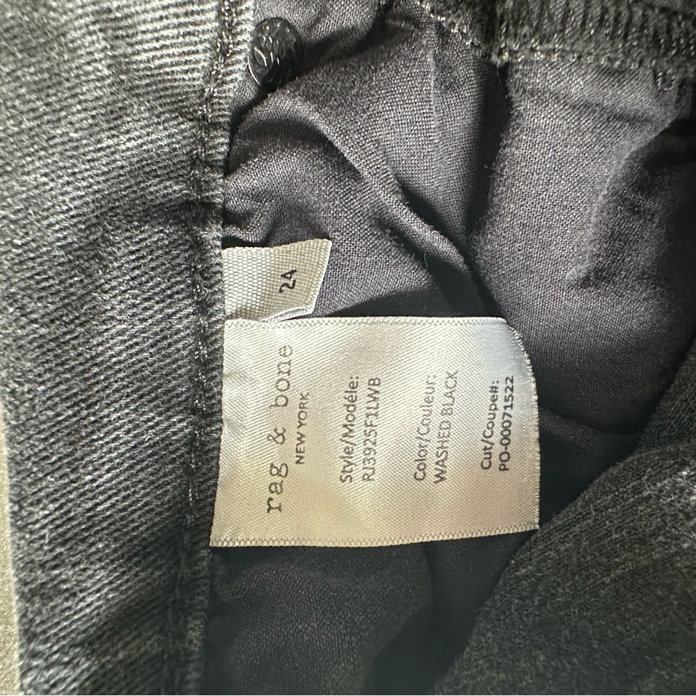 Rag & Bone Shannon Ultra Stretch High Rise Straight Jeans - Washed Black 24 - Picture 6 of 9